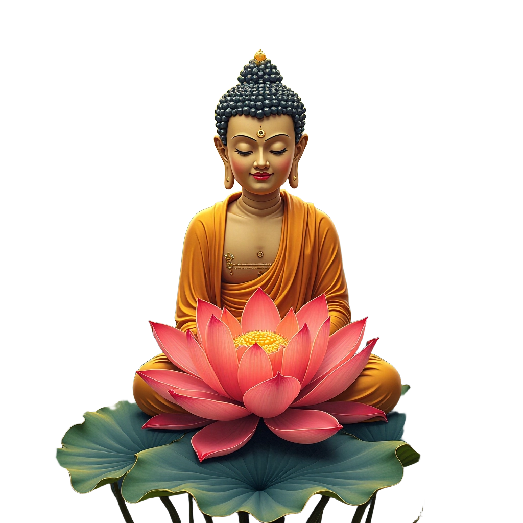 Buddha in Meditation on a Lotus Flower